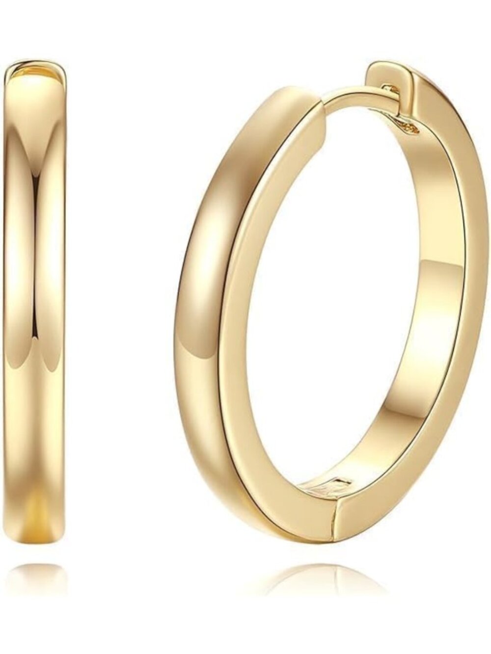 Chunky 14K Gold Hoop Earrings for Women | Classic Huggie Style | Everyday Wear